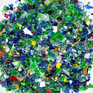coloured PET flakes, coloured flakes made of PET unsorted